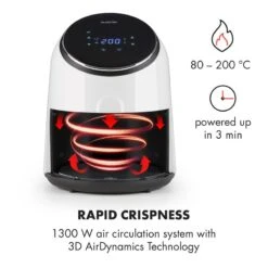 AirVital Heißluftfritteuse 1300W 2,5l CeraPlus-Antihaft Touch Weiß 9 AirVital Heißluftfritteuse 1300W 2,5l CeraPlus-Antihaft Touch Weiß -OUTSUNNY Verkäufe 8600359300 4569 prod 004