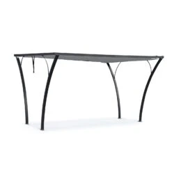 Palazzo Pavillon 4x3m Faltdach Polyester Aluminium Schwarz / Grau