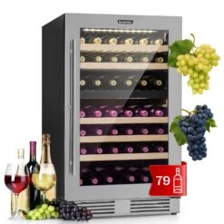 Vinovilla 79 Built-in Duo Zweizonen-Weinkühlschrank 190l 79 Fl. 3-lagige Glastür