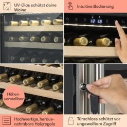 Vinovilla 79 Built-in Duo Zweizonen-Weinkühlschrank 190l 79 Fl. 3-lagige Glastür -OUTSUNNY Verkäufe 8600359300 5150 prod 005