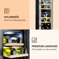 Vinovilla 17 Built-In Duo Zweizonen-Weinkühlschrank 53l 17 Fl. 3-Farben Glastür 11 Vinovilla 17 Built-In Duo Zweizonen-Weinkühlschrank 53l 17 Fl. 3-Farben Glastür -OUTSUNNY Verkäufe 8600359300 9427 prod 006