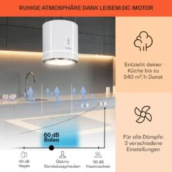Tron Ambience Inselabzugshaube Ø38cm Umluft 540m³/h LED Edelstahl -OUTSUNNY Verkäufe 8600359300 9681 prod 004