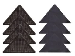 WOHNWOHL® Teppich-Anti-Rutsch Ecken • Anti-Slip Unterlage I Selbstklebend I Einfache Anwendung • Waschbar Und Wieder Verwendbar • Schwarz • Für Teppiche Und Matten • 8er-Set