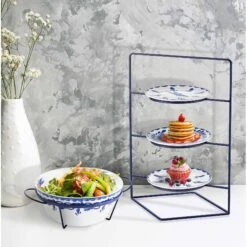 The Mia Servierplatte Azur Kuchen Gebäck Servierset 3 Stöckig Ø 26 Cm -OUTSUNNY Verkäufe 8600362100 AZR005 prod 003