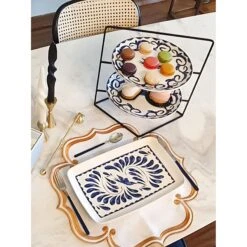 The Mia Geschirr Set Rechteckiger Teller 34 X 25 Cm Keramik Azur Serie -OUTSUNNY Verkäufe 8600362100 AZR021 prod 003