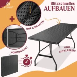 KESSER® Buffettisch Tisch Klappbar Kunststoff 180x75 Cm Rattan Optik Campingtisch Partytisch Klapptisch Gartentisch Für Garten Terrasse Und Balkon Zusammenklappbar 6 Personen Ink. Tragegriff 10 KESSER® Buffettisch Tisch Klappbar Kunststoff 180x75 Cm Rattan Optik Campingtisch Partytisch Klapptisch Gartentisch Für Garten Terrasse Und Balkon Zusammenklappbar 6 Personen Ink. Tragegriff -OUTSUNNY Verkäufe 8600364700 20243 prod 005
