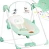 KIDIZ® Babywippe Babyschaukel Mit 5 Geschwindigkeitseinstellungen Zusammenklappbarer Baby Wippe Schaukel Babyhochstuhl Mit Spielbogen Spielzeugen 5 Beruhigende Naturgeräusche Neugeborene