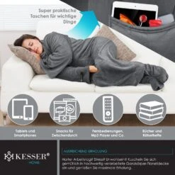 KESSER® Kuscheldecke TV Decke Mit Ärmeln & Fußtasche Ärmeldecke Extra Weich Ärmeldecke Flauschige Inkl. 2-in-1 Außentasche Tragbare Lounge-Decke Tragbar Ganzkörperdecke Mit Ärmel -OUTSUNNY Verkäufe 8600364700 24131 prod 006