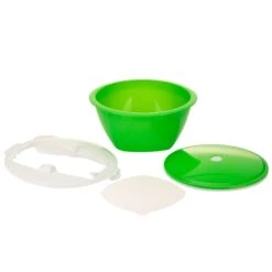 BÖRNER Multimaker - Getönt: Schüssel Mit Frischhaltedeckel, Sieb & Multiplate | Aufbewahrungsbehältnis | Grün