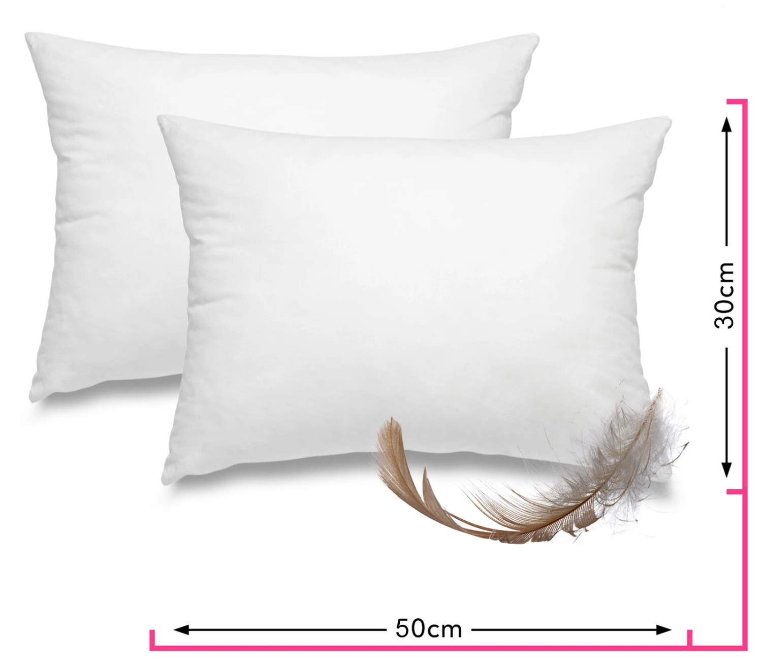 Wometo 2er Set Federkissen Home, In über 10 Größen - Kissenfüllung Mit Bezug Aus Baumwolle Und Füllung Aus 100% Federn 1 Wometo 2er Set Federkissen Home, In über 10 Größen - Kissenfüllung Mit Bezug Aus Baumwolle Und Füllung Aus 100% Federn