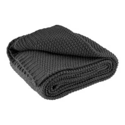 Wometo Kuscheldecke Strick - Strickdecke In Trendigen Uni-Farben