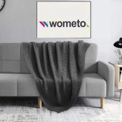Wometo Kuscheldecke Strick - Strickdecke In Trendigen Uni-Farben -OUTSUNNY Verkäufe 8600365200 2341 009 prod 004