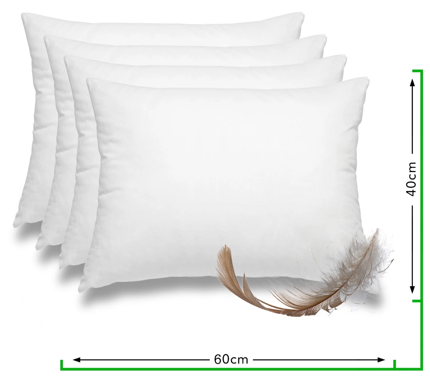 Wometo 4er Set Federkissen Home, 40x60 Cm - Kissenfüllung Mit Bezug Aus Baumwolle Und Füllung Aus 100% Federn 1 Wometo 4er Set Federkissen Home, 40x60 Cm - Kissenfüllung Mit Bezug Aus Baumwolle Und Füllung Aus 100% Federn