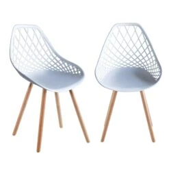 2er 4er Set Kunststoffstuhl Küchenstuhl Esszimmerstuhl Gartenstuhl Stuhl Holzbein