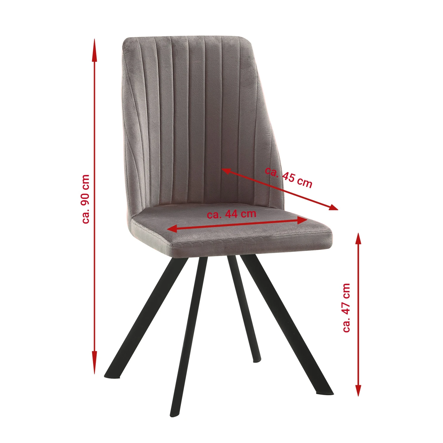 Esszimmerstuhl, Küchenstuhl , Mit Einem Samtvelours Bezug Und Einem Metallgestell 4 Esszimmerstuhl, Küchenstuhl , Mit Einem Samtvelours Bezug Und Einem Metallgestell – Bild 4