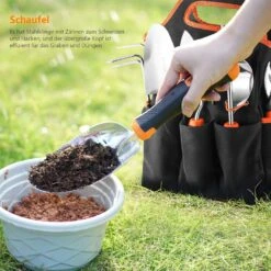 Tacklife GGT4A 6-teiliges Gartenwerkzeug-Set Aus Edelstahl, Robust, Mit Rutschfestem Gummigriff, Aufbewahrungstasche, Outdoor-Handwerkzeuge, Gartengeschenke Für Eltern Und Kinder, Schwarz Und Orange -OUTSUNNY Verkäufe 8600367000 2266 prod 006