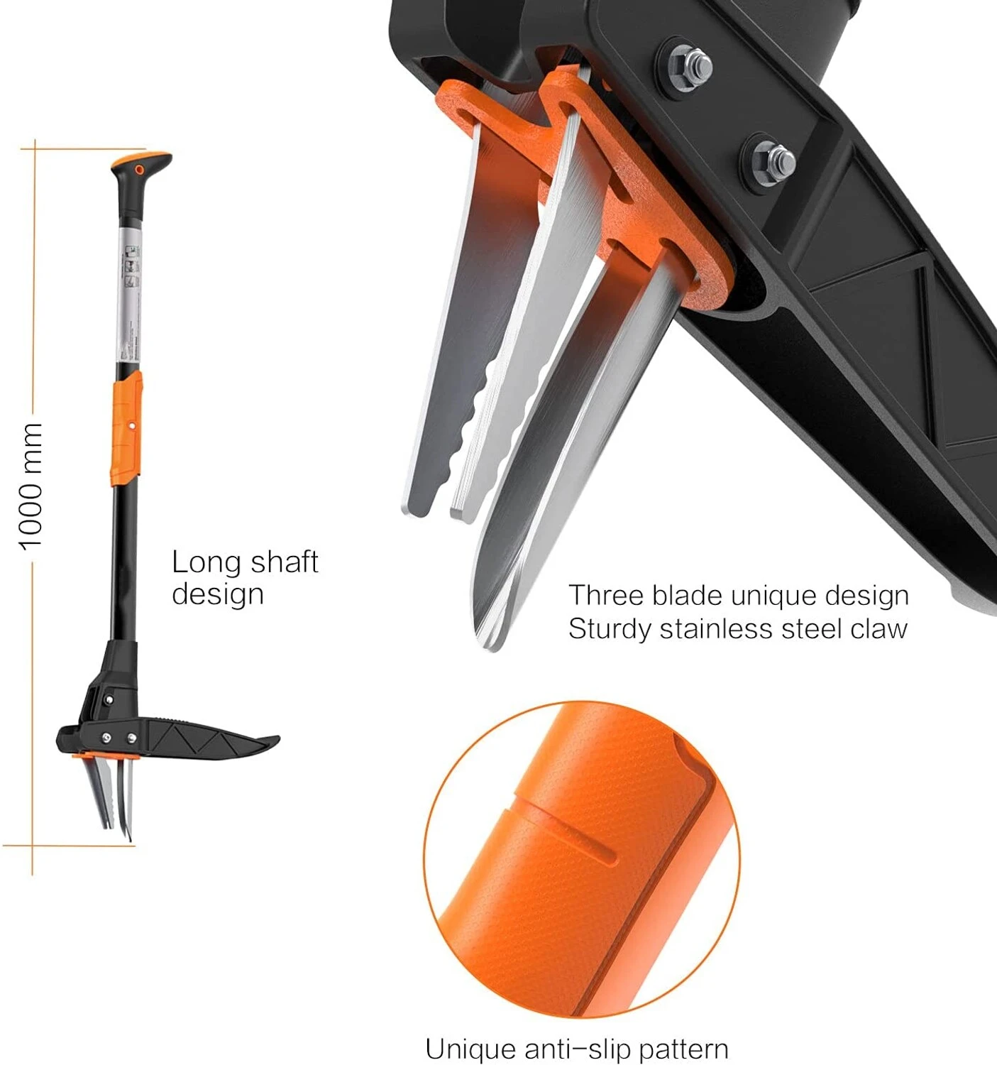 TACKLIFE GSW1A, Stehender Jäter, Verdickter Edelstahl Mit 3 Krallen Und Hochfesten Pedalen, Automatisches Federrücklaufgerät, Effizienter Jäter 3 TACKLIFE GSW1A, Stehender Jäter, Verdickter Edelstahl Mit 3 Krallen Und Hochfesten Pedalen, Automatisches Federrücklaufgerät, Effizienter Jäter – Bild 3