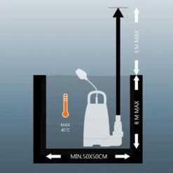 TACKLIFE GSUP2B, Tauchpumpe, 400-W-Pumpe, Max. Durchflussrate 9000 L / H, Max. Förderhöhe 5 M, Verunreinigungen Ø 25 Mm, Max. Eintauchtiefe 6 M, 8-Blatt-Laufräder, Schmutzwasser-Tauchpumpe Mit Schwimmerschalter 8 TACKLIFE GSUP2B, Tauchpumpe, 400-W-Pumpe, Max. Durchflussrate 9000 L / H, Max. Förderhöhe 5 M, Verunreinigungen Ø 25 Mm, Max. Eintauchtiefe 6 M, 8-Blatt-Laufräder, Schmutzwasser-Tauchpumpe Mit Schwimmerschalter -OUTSUNNY Verkäufe 8600367000 2429 prod 003