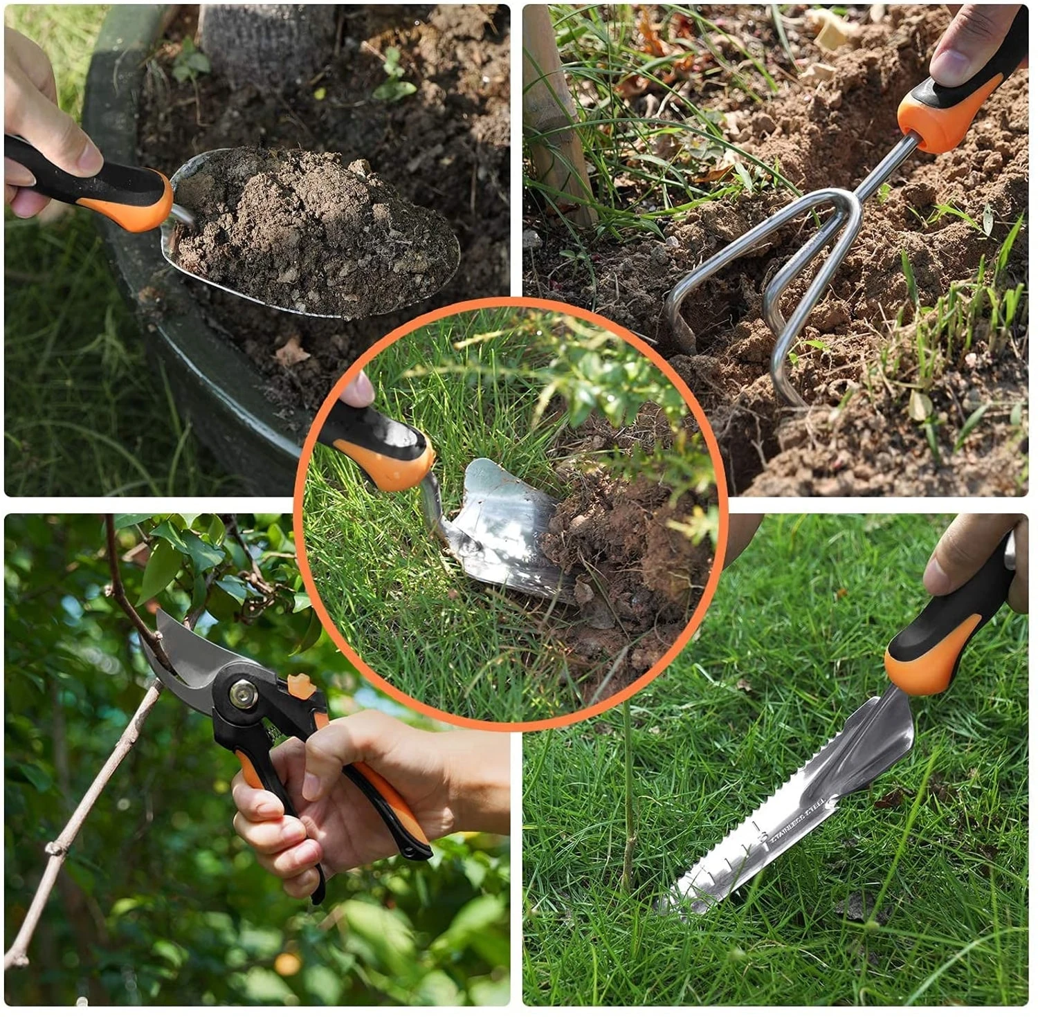 TACKLIFE GGT5A, Gartenwerkzeug Set, Gartengeräte Aus Rostfreiem Edelstahl (29 In 1) : Transplantatkelle, Unkrautstecher, Gartenschere, Gartenunkrautschneider, Pflanzenkelle Mit Skala, Gartengabel, Handtasche Usw. 3 TACKLIFE GGT5A, Gartenwerkzeug Set, Gartengeräte Aus Rostfreiem Edelstahl (29 In 1) : Transplantatkelle, Unkrautstecher, Gartenschere, Gartenunkrautschneider, Pflanzenkelle Mit Skala, Gartengabel, Handtasche Usw. – Bild 3