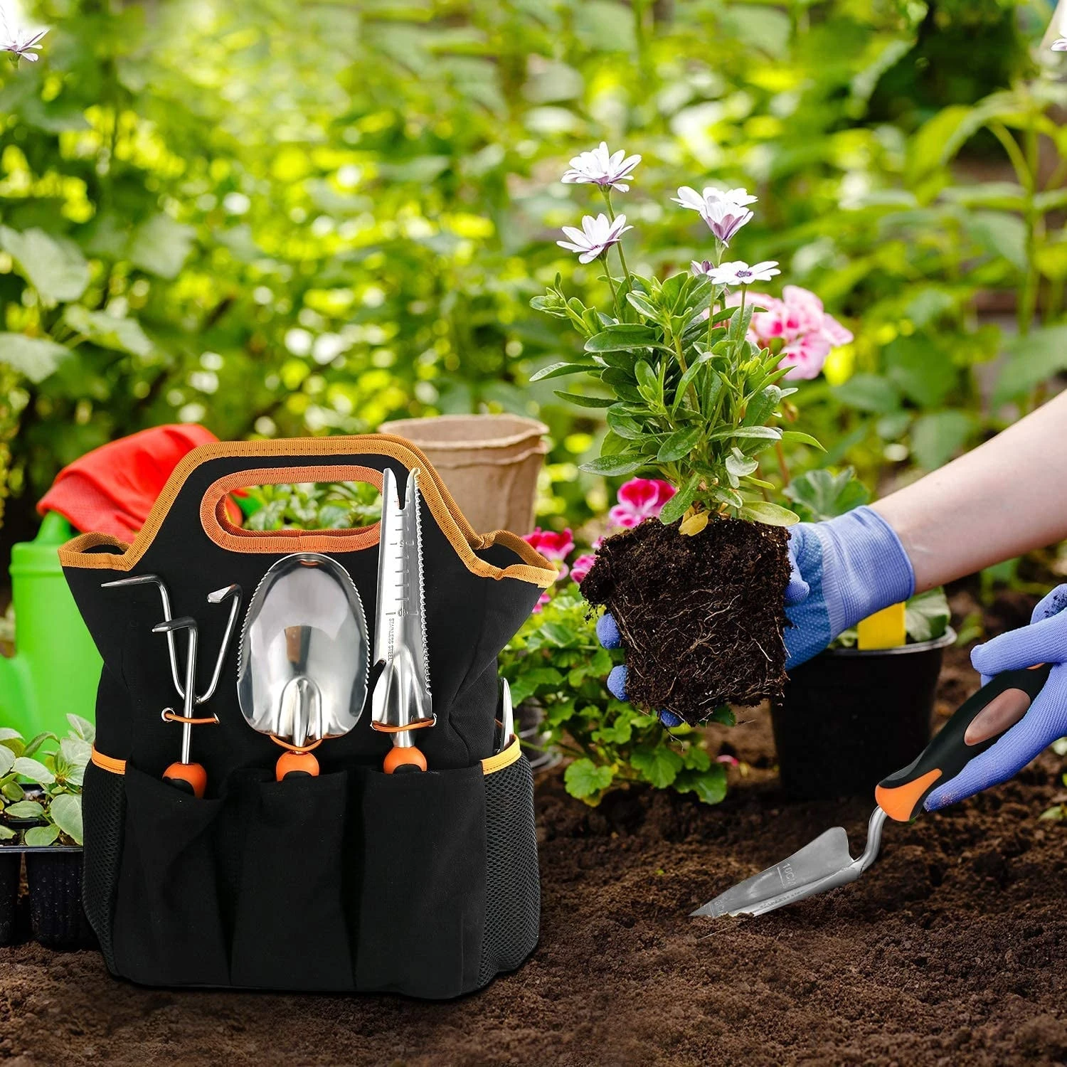 TACKLIFE GGT5A, Gartenwerkzeug Set, Gartengeräte Aus Rostfreiem Edelstahl (29 In 1) : Transplantatkelle, Unkrautstecher, Gartenschere, Gartenunkrautschneider, Pflanzenkelle Mit Skala, Gartengabel, Handtasche Usw. 4 TACKLIFE GGT5A, Gartenwerkzeug Set, Gartengeräte Aus Rostfreiem Edelstahl (29 In 1) : Transplantatkelle, Unkrautstecher, Gartenschere, Gartenunkrautschneider, Pflanzenkelle Mit Skala, Gartengabel, Handtasche Usw. – Bild 4
