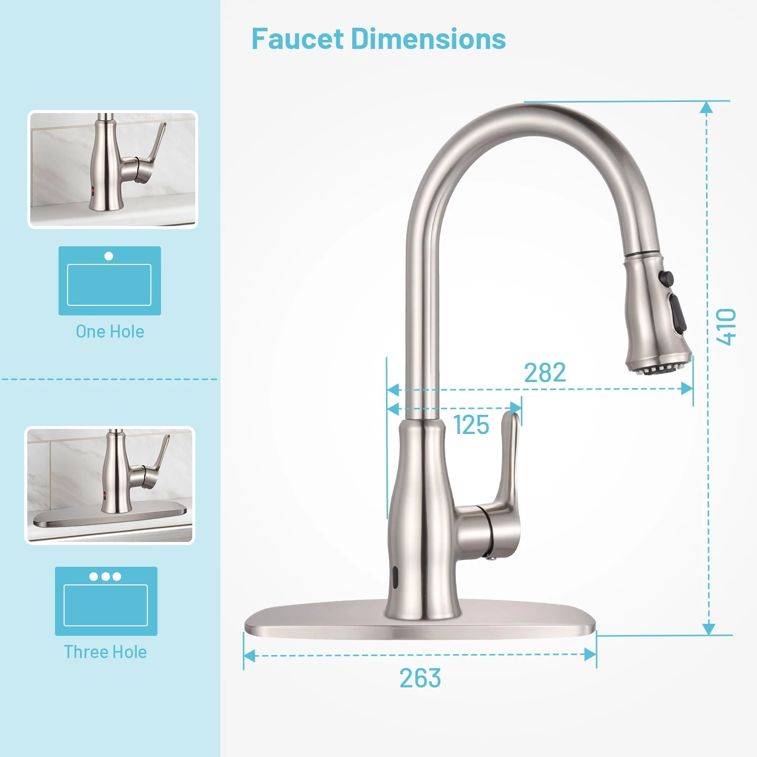 TACKLIFE DAWF01JD, Küchenarmatur, Küchenarmatur Mit Herausziehbarer Edelstahlbrause, Spültischarmatur Mit 3 Sprühmodi, 360° Drehbarer Einhebelmischer Ohne Blei 5 TACKLIFE DAWF01JD, Küchenarmatur, Küchenarmatur Mit Herausziehbarer Edelstahlbrause, Spültischarmatur Mit 3 Sprühmodi, 360° Drehbarer Einhebelmischer Ohne Blei – Bild 5