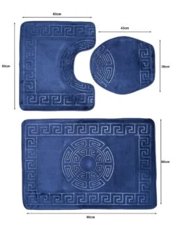 3-Teilig Badematte Rutschfest -OUTSUNNY Verkäufe 8600367600 TRM 0080 Dunkelblau prod 003