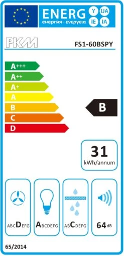 PKM Dunstabzugshaube FS1-60BSPY, Edelstahlblende -OUTSUNNY Verkäufe 8600368200 124 124 prod 005