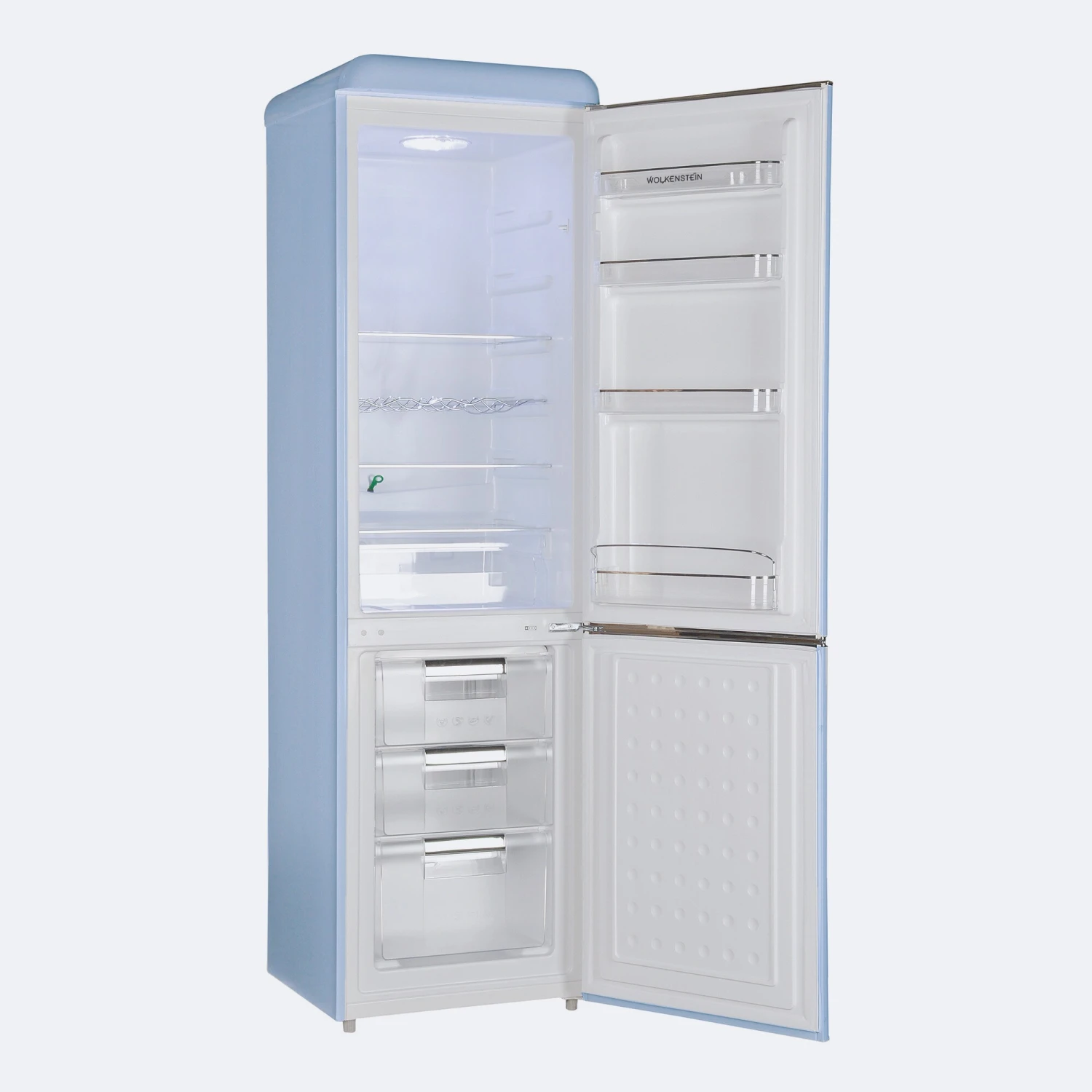 WOLKENSTEIN Retro-Kühl-Gefrierkombination WKG265RT LB, Hellblau, 250 Liter Nutzinhalt 2 WOLKENSTEIN Retro-Kühl-Gefrierkombination WKG265RT LB, Hellblau, 250 Liter Nutzinhalt – Bild 2