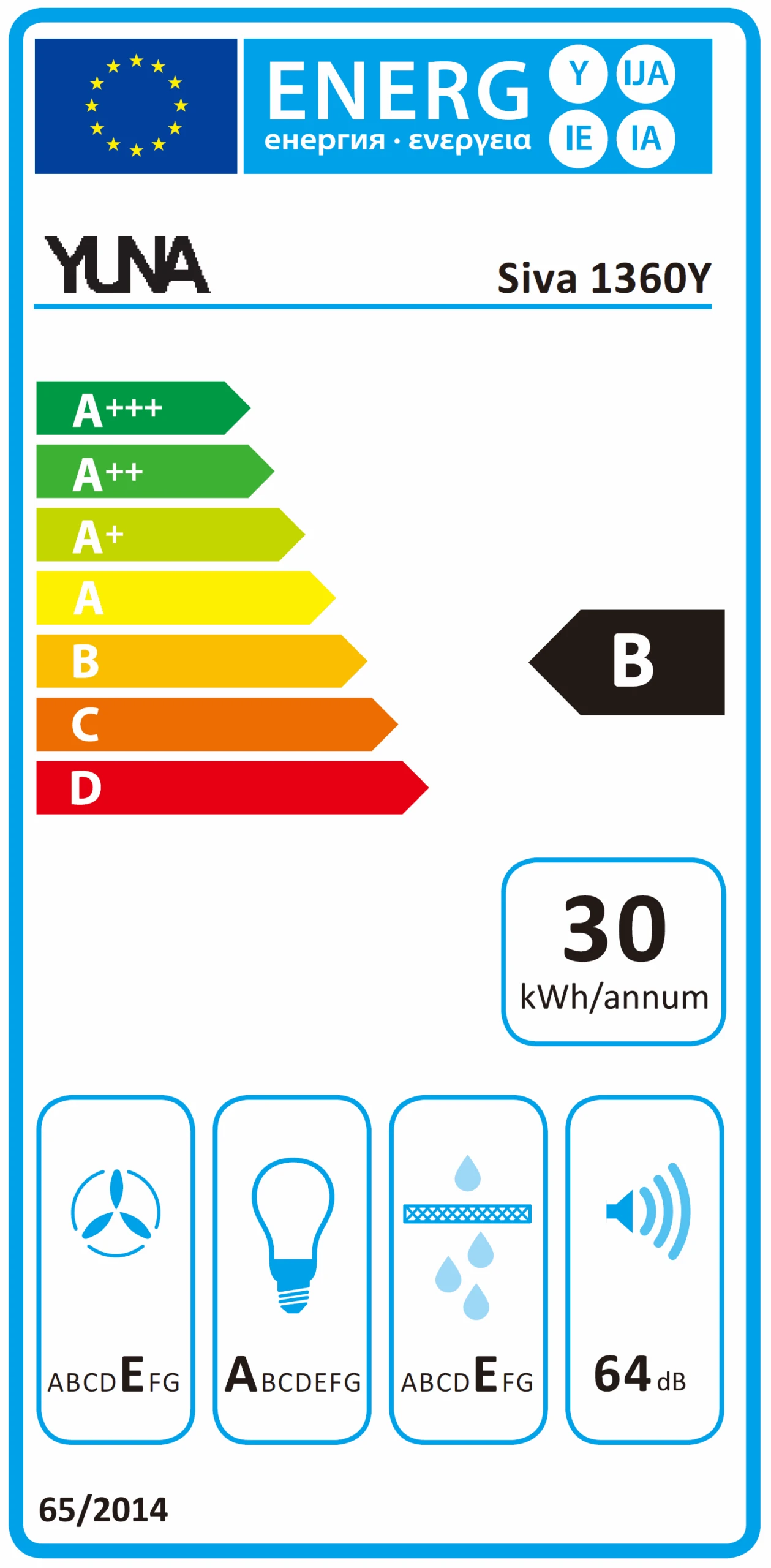 YUNA Dunstabzugshaube Schräghaube Siva 1360Y, 60cm Einbaubreite 5 YUNA Dunstabzugshaube Schräghaube Siva 1360Y, 60cm Einbaubreite – Bild 5