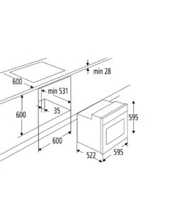 PKM Einbaubackofen F7-2B, 54 Liter Garraum, 8 Funktionen -OUTSUNNY Verkäufe 8600368200 3277 3802 prod 004