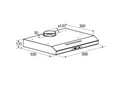 YUNA Mila Dunstabzugshaube KUBH 60205 Edelstahl 60 Cm, Inklusive Kohlefilter -OUTSUNNY Verkäufe 8600368200 3607 4132 prod 006